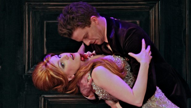 Flawless delivery: Leon Ford as Tartuffe and Helen Dallimore as Elmire in Bell Shakespeare's Moliere. 