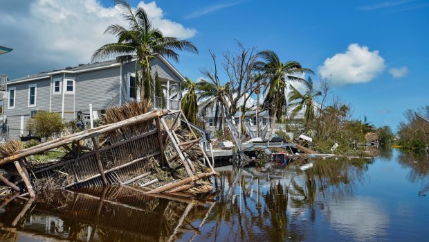 Damaged homes near Marathon, Florida, in the aftermath of Hurricane Irma.