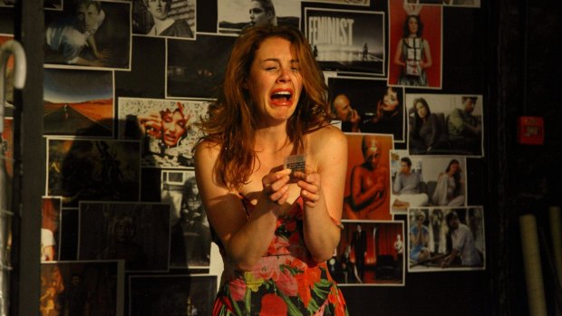 Hilariously undignified: Nikki Shiels unravels brilliantly as playwright Zoey Dawson. 