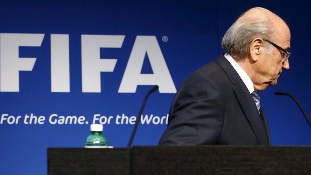 Out the door: Sepp Blatter has resigned as FIFA president.