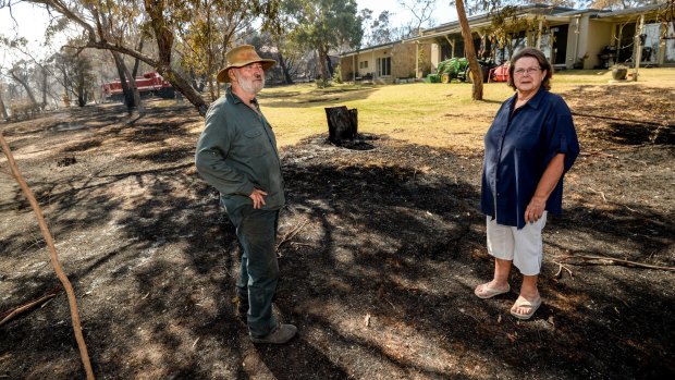 "I guess we're lucky,"  says David Pope. He and his wife Julie say the fire flared up and was on them in no time.