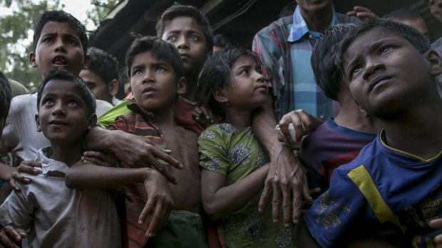 Rohingya refugees in the Leda Rohingya refugee camp in Chittagong, Bangladesh.