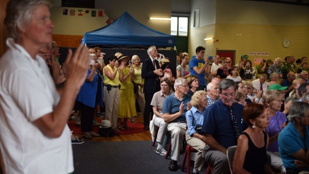 Several hundred people packed into an old drill hall in Mosman in an attempt to stop plans for an 89-bed aged care home at Middle Head.  