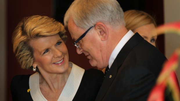 Foreign Affairs Minister Julie Bishop with Trade Minister Andrew Robb. 
