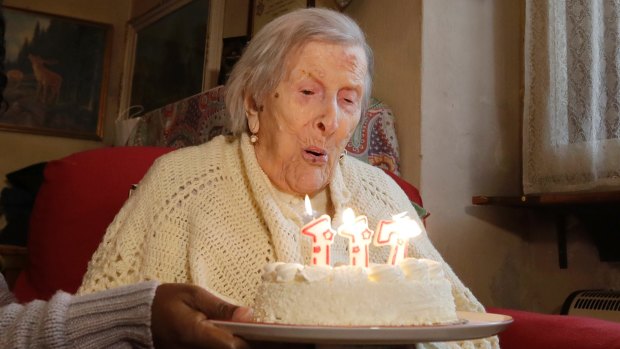 Emma Morano celebrates her 117th birthday in November last year.