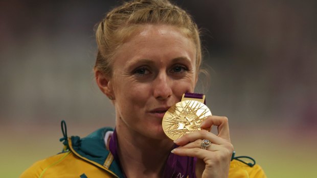 Austrlaian gold medalist Sally Pearson at the London Games in 2012.