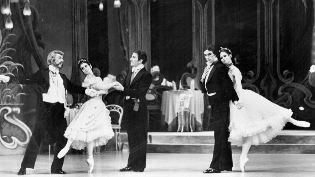 The original Merry Widow in the Australian Ballet, Marilyn Rowe, far right.