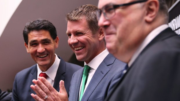 Premier Mike Baird in Parramatta for the Parramatta Chamber of
Commerce, State of the City address on Friday.