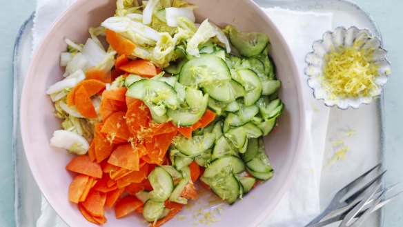 A dash of fish sauce (or a square of kombu) adds umami to these quick Japanese pickles (