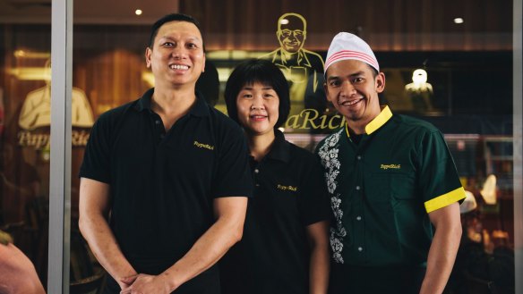 Chefs Kevin Wong and Mohd Suffian with owner Angie Ng.