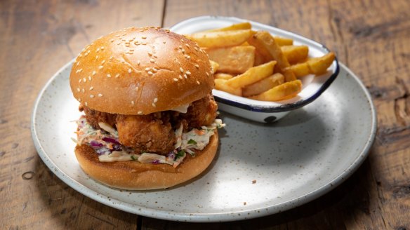 'Buttermilk' fried cauliflower burger.