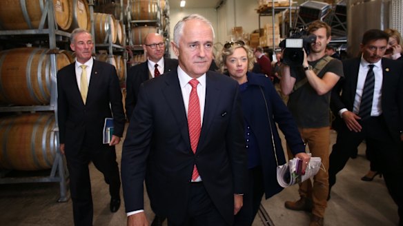 Prime Minister Malcolm Turnbull visited a winery near Launceston on Friday.