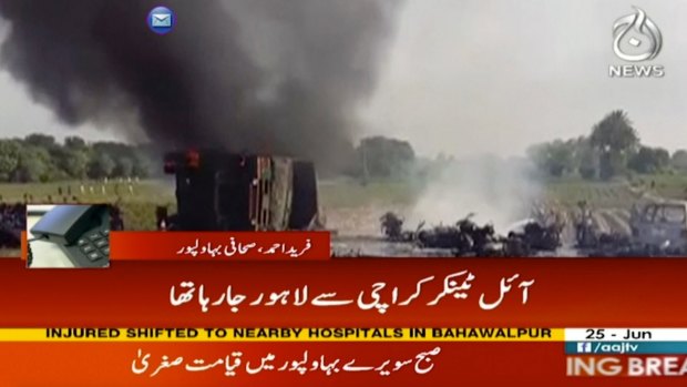 An overturned tanker exploded in Pakistan, killing 123 people.