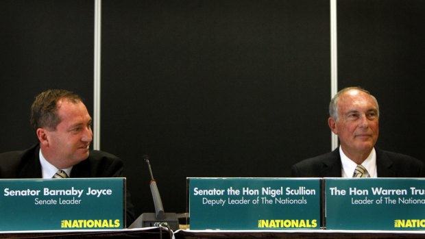 Leader of The Nationals in the Senate Senator Barnaby Joyce with Leader of The Nationals Warren Truss October 25, 2008. 