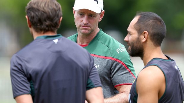 Opening up: South Sydney coach Michael Maguire has written about breaking the Rabbitohs' 43-year premiership hoodoo.