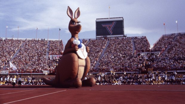 Matilda greeted the crowd at the Brisbane 1982 Commonwealth Games opening ceremony at QEII Stadium.
