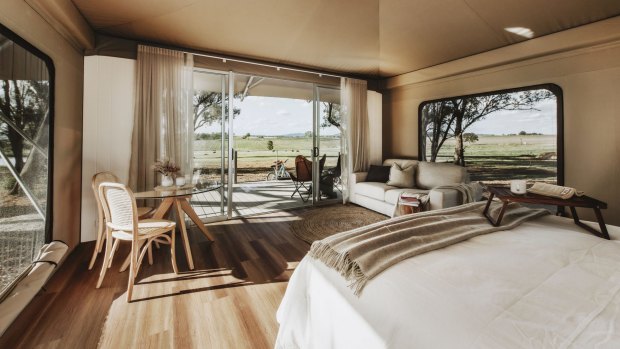 Room with a view - inside one of the Evamor Valley eco-tents.   