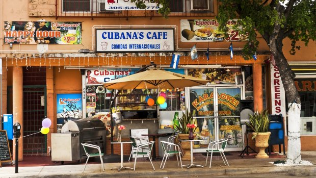 Cubanas Cafe, a typical Cuban and Latin American restaurant in famous Calle Ocho, heart of Little Havana, where you can have lunch, sing karaoke and drink Cuban coffee.