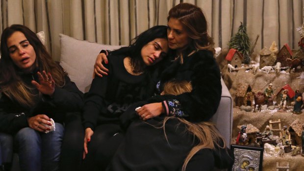 The sisters of Elias Wardini, a Lebanese man who was killed in the Istanbul attack, mourn in Beirut.