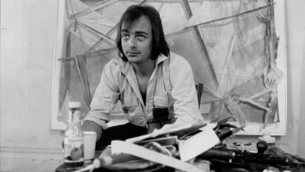 Tim Storrier in his Lavender Bay studio in 1980.
