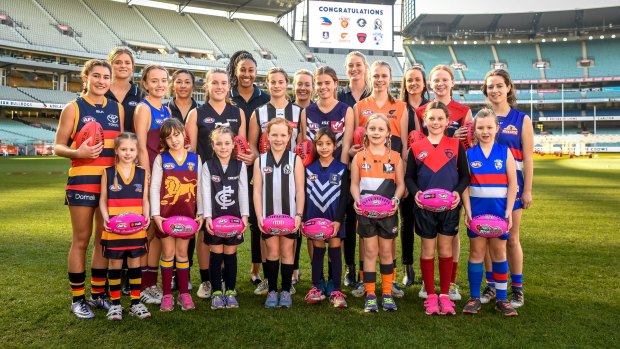 Major milestone: The AFL's Women's National League was launched at the MCG on Wednesday. 
