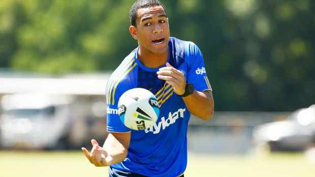 Concentrating on footy: Will Hopoate.