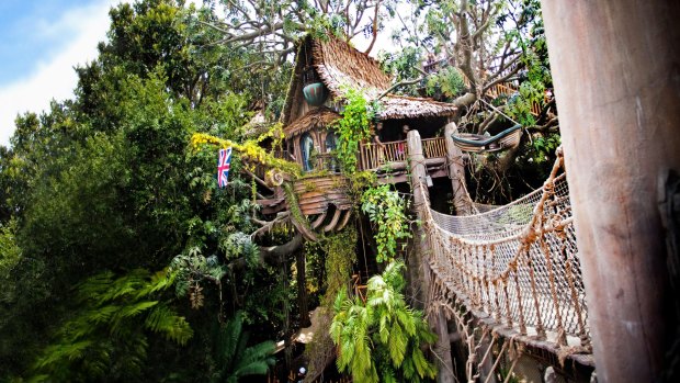 Disneyland Park guests can explore the story of Tarzan as they climb through Tarzan's Treehouse in Adventureland.
