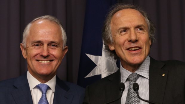 Malcolm Turnbull and Chief Scientist Alan Finkel, who is a science entrepreneur. 