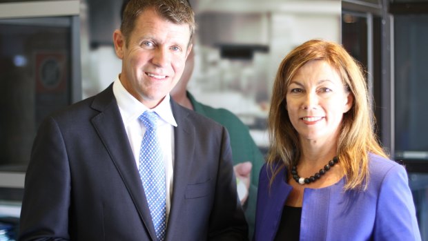 Karen Howard and NSW Premier Mike Baird.