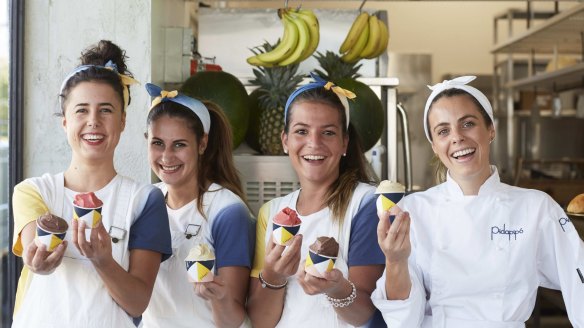 Gloria Palladin, Maria Stella Orlando, Gaia Pichetti and owner Lisa Valmorbida at Pidapipo Windsor.