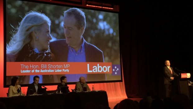 Opposition Leader Bill Shorten delivers his keynote address at the 2015 Queensland Labor state conference.