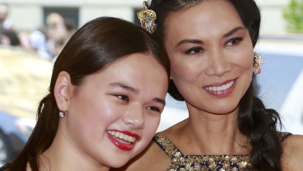 Red carpet debut: Grace Helen Murdoch with mother Wendi Deng Murdoch.