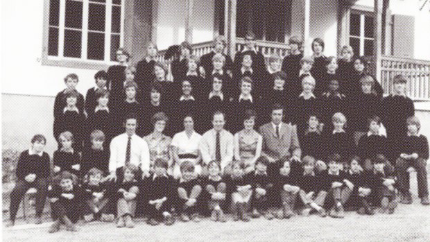 A group photo of the boys' house at Aiglon College.