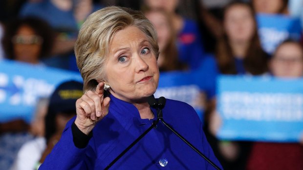 Hillary Clinton speaks at a campaign rally on Wednesday in Arizona.