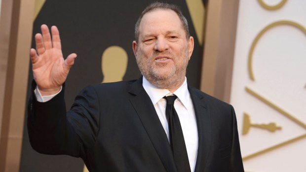 Harvey Weinstein arrives at the Oscars in Los Angeles in 2014.