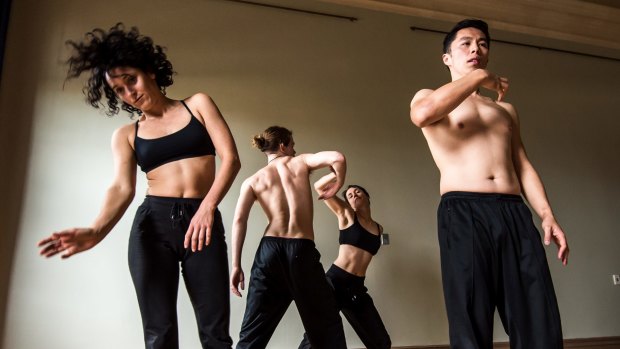 Anna Seymour (left) in dance production <i>Under My Skin</I> with Luigi Vesca, Amanda Lever and Elvin Lam.