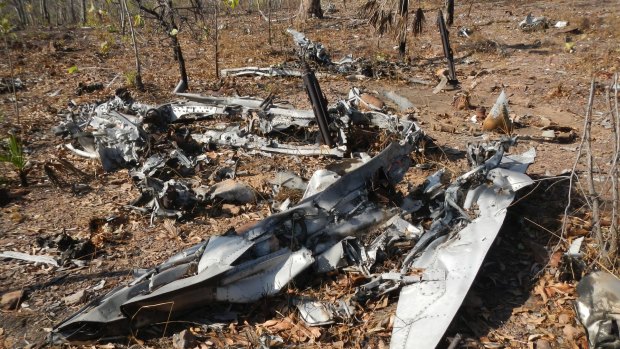 The wreck of the RAAF Spitfire discovered in Litchfield National Park, NT. 