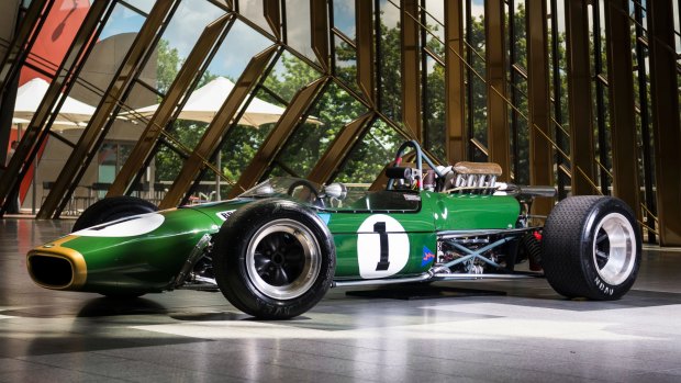 The 1967 Repco-Brabham Tasman BT23A-1 prototype designed by Australian racing legend Sir Jack Brabham, on display at the national museum.