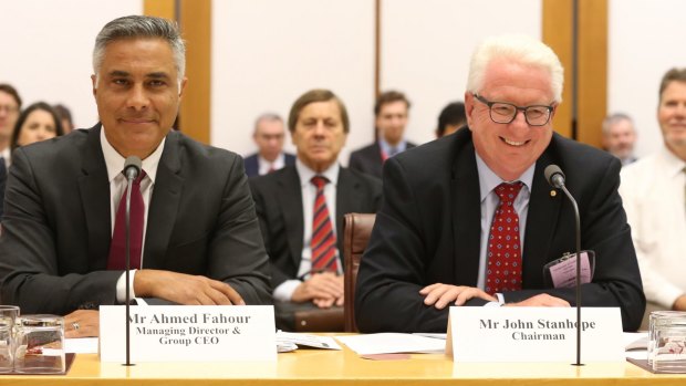 Ahmed Fahour received faint praise from Post chairman John Stanhope. 
