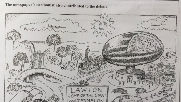 The watermelon cartoon included in the 2016 VCE English exam 