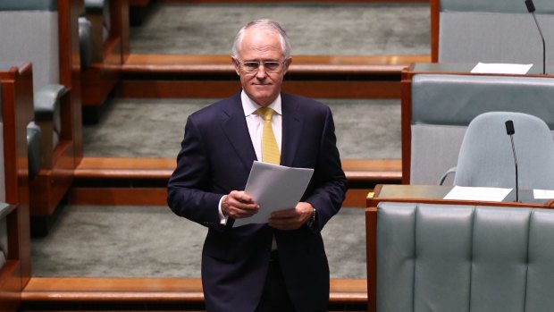 Prime Minister Malcolm Turnbull arrives to deliver his Closing the Gap speech.