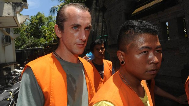 David Taylor arriving at court in Denpasar on Monday.