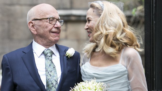 Rupert Murdoch and wife Jerry Hall after their recent wedding ceremony.