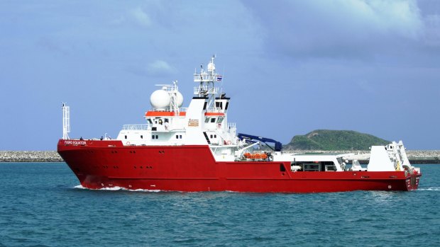 No sign of black box: A survey ship searches for missing flight MH370 in the Indian Ocean.