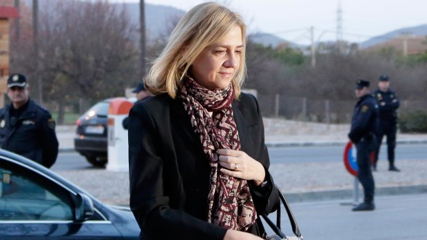 Princess Cristina arrives for a corruption trial in Palma de Mallorca in January.