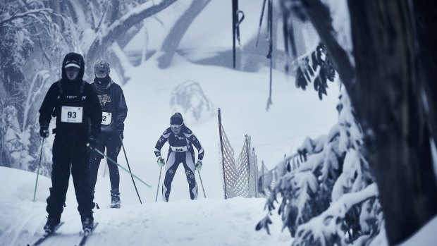 Blizzard conditions at Mount Buller has not kept the skiers away