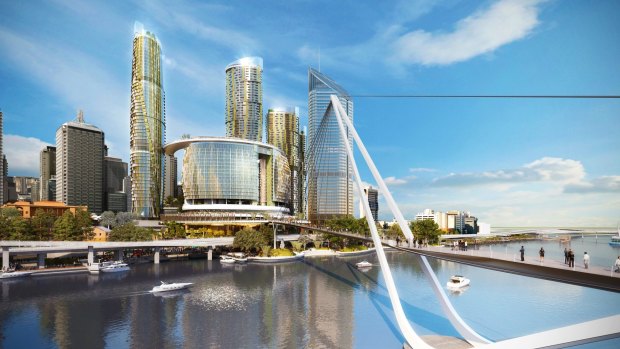 A new pedestrian bridge will link Star's casino complex to South Bank.