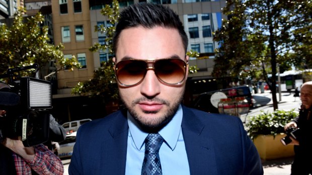 Salim Mehajer arriving at The Downing Centre Courts for his AVO hearing.