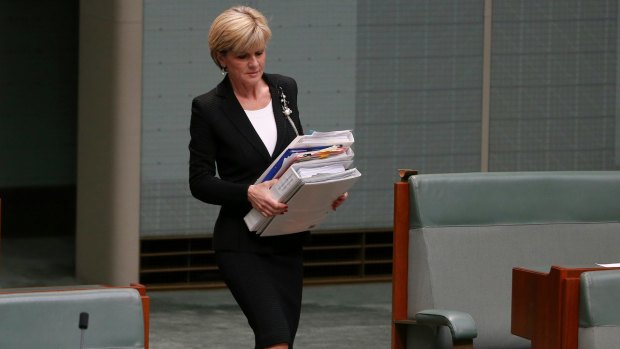 Foreign Minister Julie Bishop in Parliament. She will attend the second week of the talks.