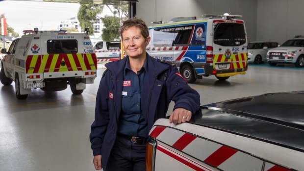 Andrea Wyatt is one of first two paramedics to join Ambulance Victoria 30 years ago. 